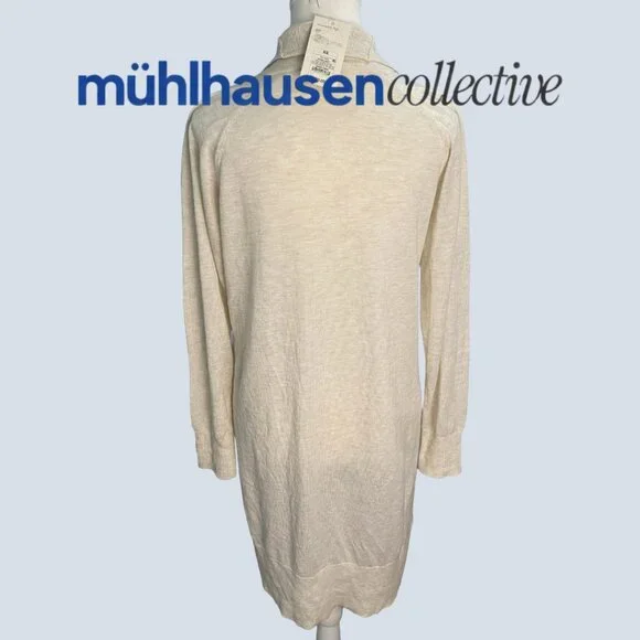 A New Day Cream Longline Cardigan XS/S Lightweight Open Front Neutral Basic - Picture 4 of 4